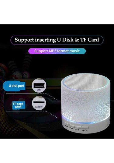 Yifomall Mini Bluetooth Hoparlör, 7 Renkli Işık Efekti, Usb/tf Kart Desteği, Taşınabilir Outdoor Müzik Hoparlörü Pembe