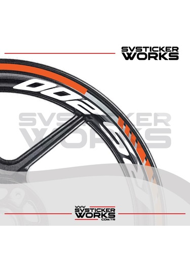 Bajaj Rs200 Jant Sticker Dış Ve İç Set Sticker Jant Şeridi Turuncu