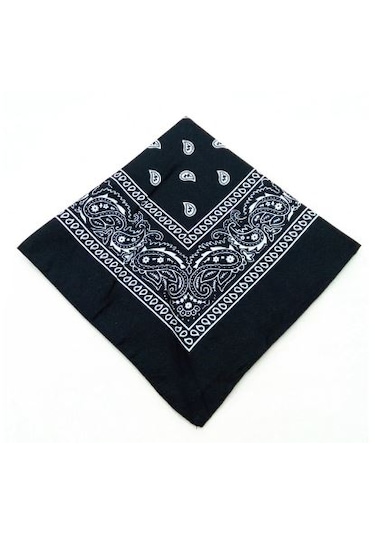 Melek Kare Bandana Fular Siyah
