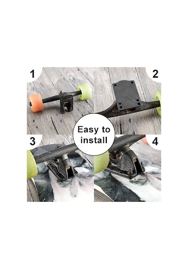 10 Adet 3 Mm Yükseltici Şok Pedleri Kaykay Şok Pedleri Yumuşak Longboard Siyah