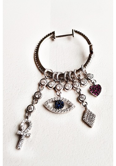 MorMajor Silver Tekli Ithal Halka Sallantılı Figürlü Gümüş Küpe-7336