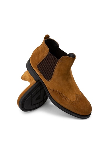 Deery Hakiki Süet Taba Rengi Chelsea Erkek Bot - 01622mtbac03 Taba