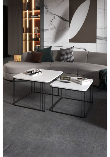 Orta Sehpa İkili Alize Beyaz Beyaz