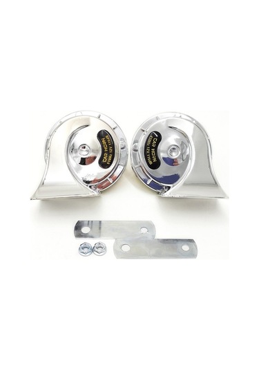 Fortunelane 12v Çift Tonlu Salyangoz Klosu - 115db, Abs Malzeme, Kolay Kurulum, 2 Adet Gümüş Renkli