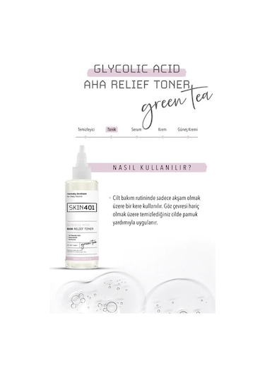 Skin401 Glikolik Asit Aha Aydınlatıcı Etkili Leke Karşıtı Tonik 200 ML