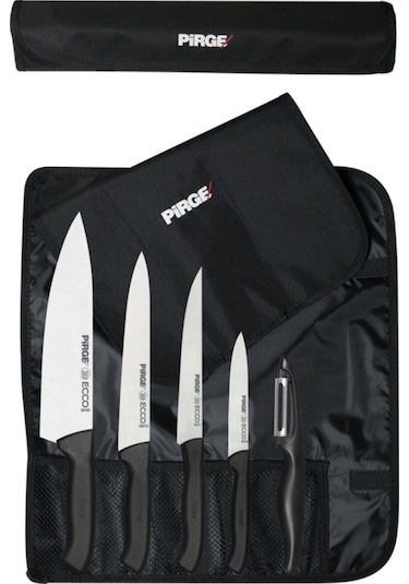 Pirge Ecco Çantalı Bıçak Seti 5'li Siyah