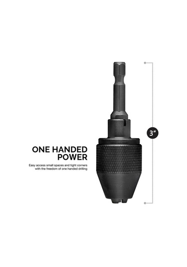 Tenfowee 0.3-6mm Tutma Aralığı 1/4" Hex Kolu Uyumlu, Akülü Tornavida'dan Matkap/değiştirici Uyumlu Çelik Adaptör Gümüş