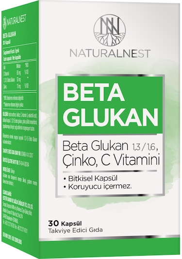 Natural Nest 13/16 Beta Glukan Çinko Vitamin C İçeren Takviye E