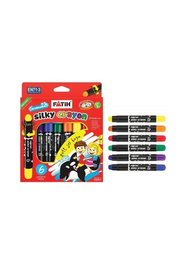 Fatih 6 Renk Çevirmeli Soft Jel Mum Boya Yıkanabilir Boya Seti