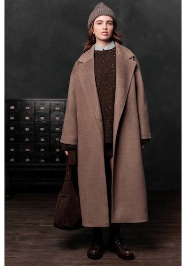 Düz Kapama Kaşe Kaban Küllü Kahve Kahve