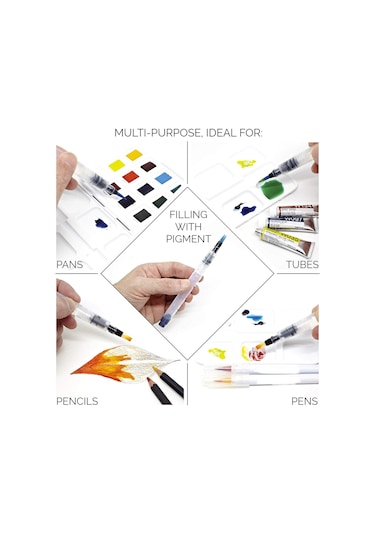 Hannah Su Hazneli Sulu Boya Fırçası 6'lı Paket