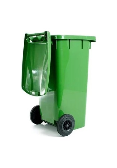 Omnipazar Sy-6505 Tekerlekli Kapaklı Plastik Çöp Konteyneri 120 Lt Yeşil