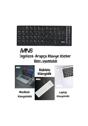 Mn6 Map01 Arapça Klavye Etiketi/silinmez-5 Adet/notebook-pc Uyumlu/arapça Klavye Sticker