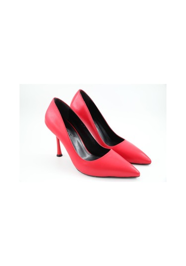 Feles 070-1321 Kırmızı Kadın Topuklu Ayakkabı Kırmızı