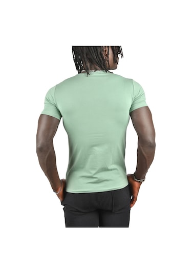 Deepsea Yeşil Erkek Dar Kesim Basic Tişört 1801131 Yeşil