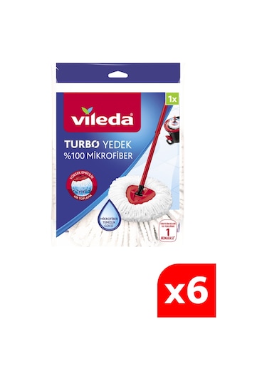Vileda Turbo Üçgen Başlık Mikrofiber Yedek Paspas 6'lı
