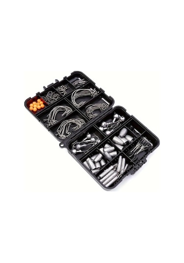 Fochsia Toudsplu 148 Parça Texas Balıkçılık Seti Kurşun Jig Oltaları Halka Ve Klipsli Tatlı Ve Tuzlu Su Balık Avı