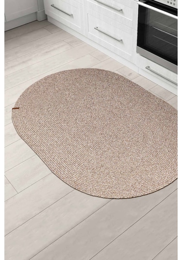 Cesta El Yapımı Örgü Natural Kilim 80x120 4012 Natural