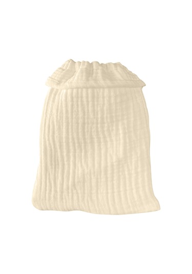 Bebek Banyo Lifi Tahriş Etmeyen Banyo Kesesi %100 Pamuk Bej