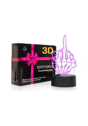 3d İllüzyon Gece Lambası Masa Lambası, 7 Renk Otomatik Kademeli Aydınlatma