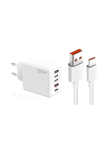 Schitec SR30 120 W 3 Type-C + 2 USB-A 6A Süper Hızlı Şarj Cihazı 1 M