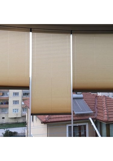 Cam Balkon Plise Perde Keten Serisi Vip 4 Renk, Alüminyum Kasa (442389875)
