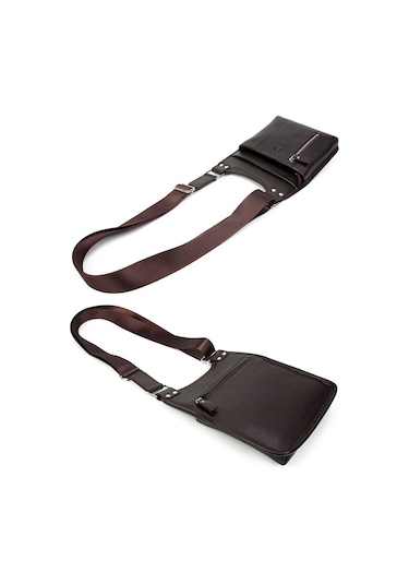 Erkek Hediye Postacı Hakiki Deri Kahverengi Çanta Kangaroo 8701K