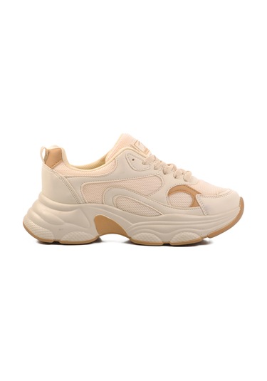 Aspor Bej Taba Fileli Kadın Spor Ayakkabı Sneaker Çok Renkli