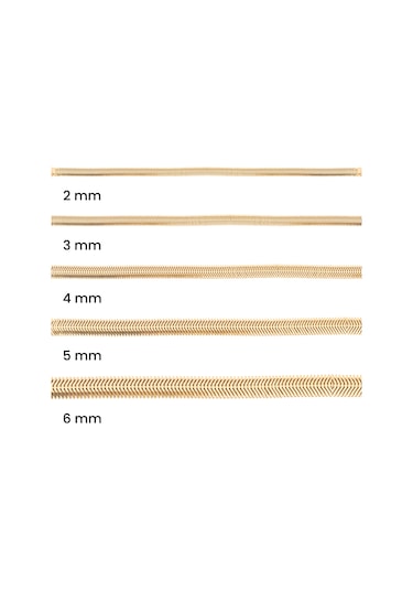 Balıksırtı Modeli 14 Ayar Altın Bileklik 3mm Altın