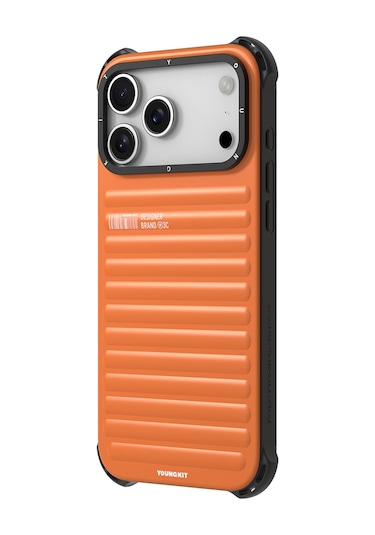 İphone 17 Pro Max Uyumlu Kılıf Mat Renkli Tasarım Youngkit True Color Serisi Kapak Turuncu