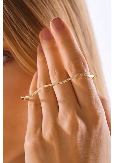 14 Ayar Altın Esli Model Kalemli Kelepçe Bilezik - Mmblk-33032 Sarı Altın