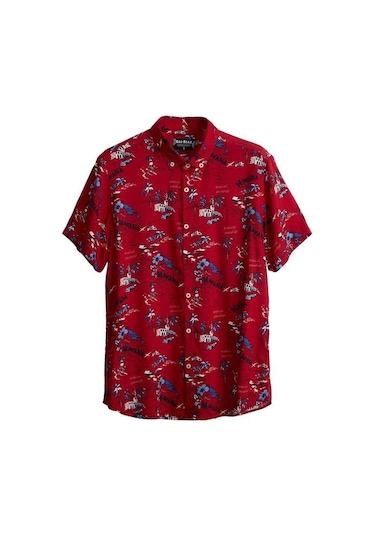 Bad Bear Hector Erkek Kırmızı Kısa Kollu Gömlek Kırmızı