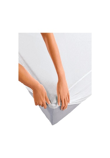 Evony Çift Kişilik 160x200+30 Cm Pamuklu Fitted Sıvı Geçirmez Alez Beyaz