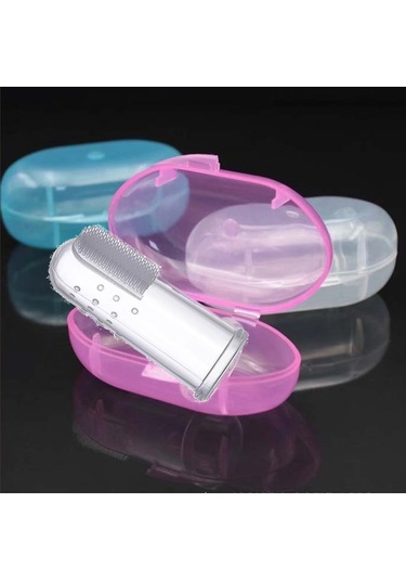 Konesam Bebekler İçin Yumuşak Kıllı Parmak Diş Fırçası Seti Ve Silikon Diş Kaşıyıcı - Mavi Kutu + Fırça