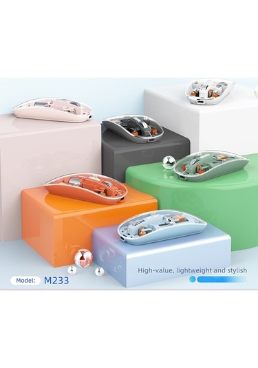 Didadodo Şeffaf Kablosuz 3 Modlu Bluetooth 5.1 Oyun & Ofis Faresi - 1600dpi, Sessiz Tuşlar, Type-c Şarj Şık Tasarım Şeffaf