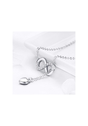 Gümüş Bamoer 925 Ayar Gümüş Infinity Sonsuza Aşk Zincir Kolye Kolye Kadınlar İçin
