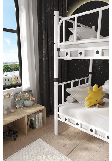 Argimo Zambak Metal Ranza Ve Karyola Beyaz 90 x 200