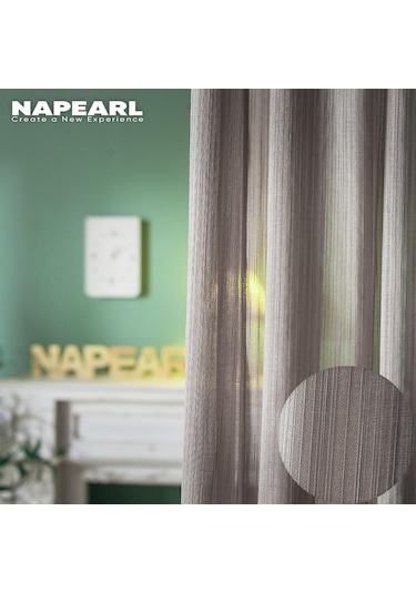 Kahverengi 1 Adet Napearl Modern Avrupa Tarzı Zarif Örtü Tül Perdeler Yatak Odası Yumuşak Dokulu Tül Sırf Perde Oturma Odası İçin W100cm X L250cm