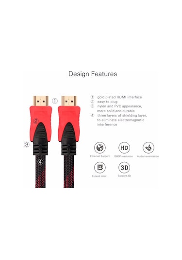 SpeedUF Hdmi Kablosu 1.4b 3D Lcd Monitör Tv Bağlantı Kablosu 3 MT