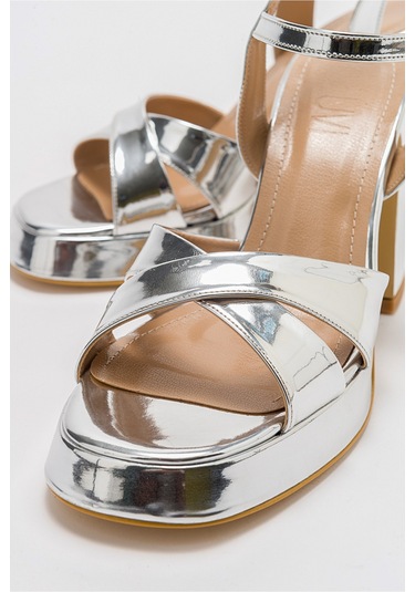 Henry Gümüş Kadın Platform Topuklu Ayakkabı Gümüş