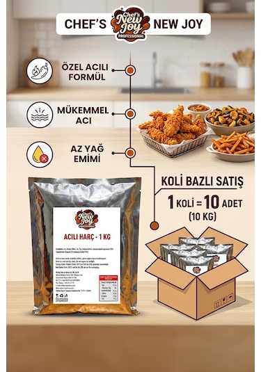 Chefs New Joy Acılı Harç 10 x 1 KG 1 Koli