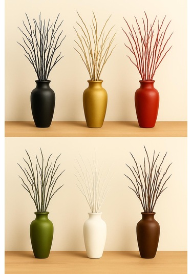 Gerçek Kurutulmuş Ağaç Dalı Demeti Siyah El Boyaması 100 C...