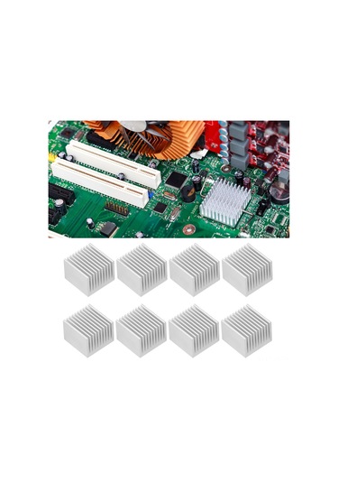 Yaozixa 8 Adet Anodize Alüminyum Soğutucu Kanat Seti - Elektronik Cpu Ve Güç Modülleri İçin Hızlı Isı Dağıtımı, 40x40x30mm, Yapıştırıcı İçerir