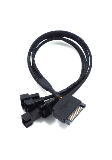 Kangvka Sata'dan 4pin Fan'a Dönüştürücü Kablosu - Bilgisayar Fanı Arayüz Genişletici - 4 Adet 4pin Bağlantı - Pvc Yalıtımlı