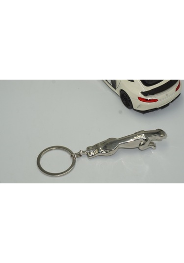 Dk Jaguar Uyumlu Panther Logo Krom Metal Çift Yön Anahtarlık