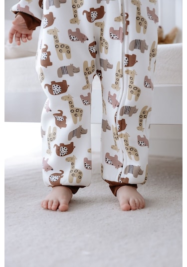 Lilabio Kız Erkek Çocuk %100 Pamuk 1.5 Tog Desenli Uyku Tulumu Animal Çok Renkli