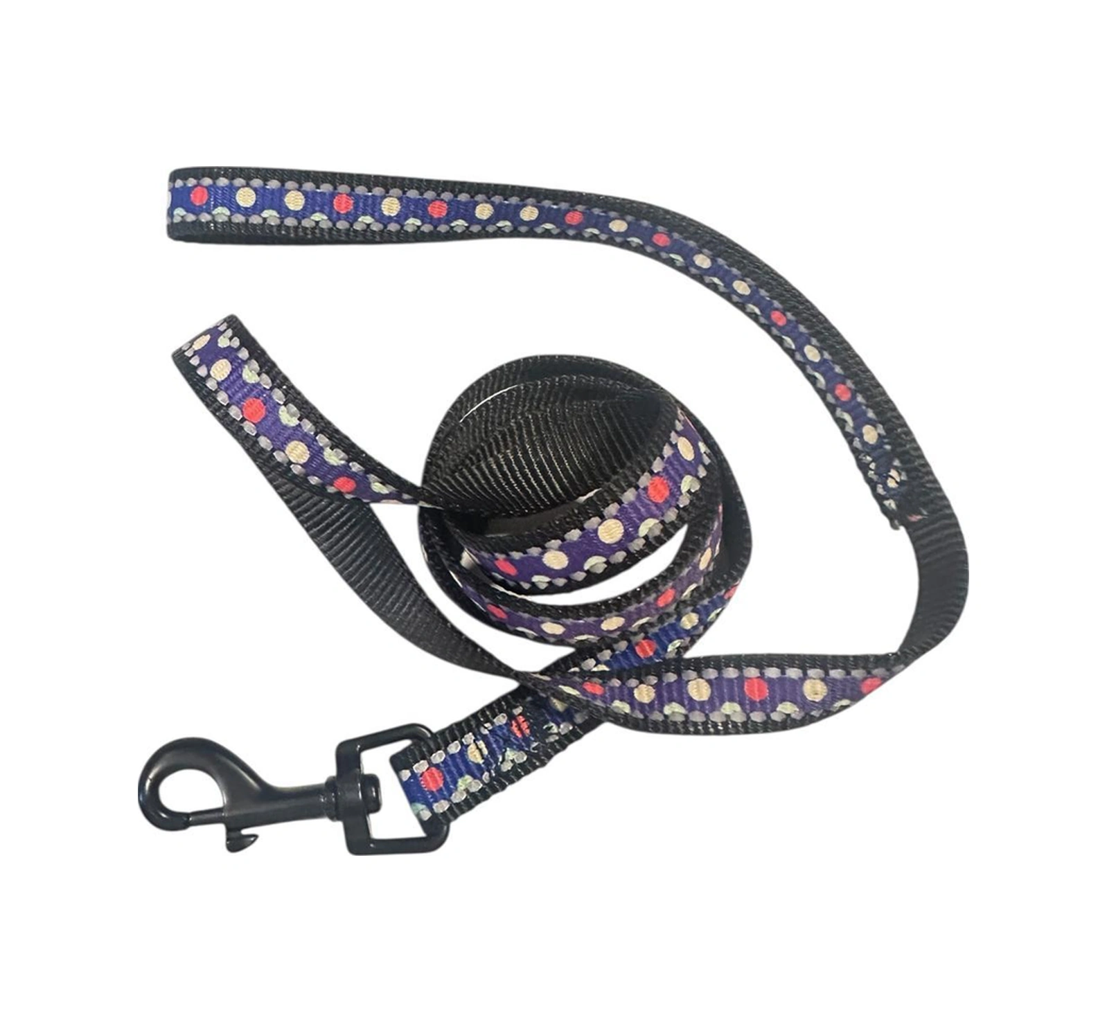 Nunbell Reflektörlü, Noktalı Köpek Gezdirme Tasması 1,5 Cm X 120 Cm Çok Renkli