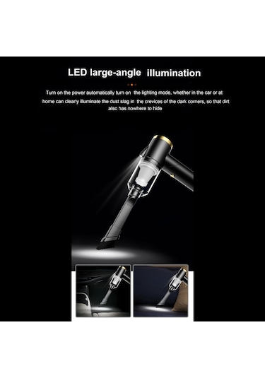 Tenfowee Q8 Siyah Kablosuz Süpürge - Taşınabilir Elden Fırlatılabilir - 9000pa Emme Gücü - Ev Ve Araba İçin - Usb Şarjlı