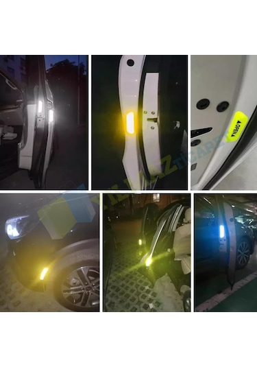 Araç Kapı Open Reflektör Araba Oto Sticker Yapıştıma 4 Adet