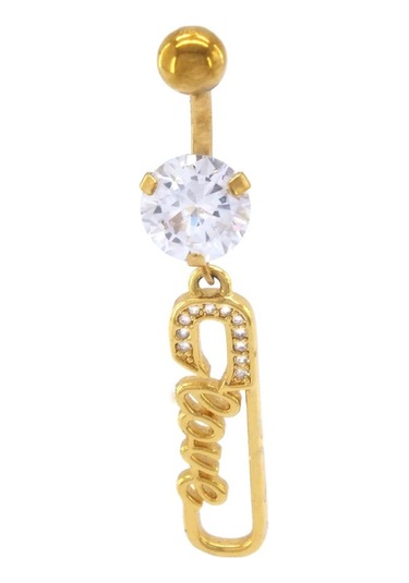 Ferizz Altın Kaplama Zirkon Taşlı Kanca Piercing Prc-126